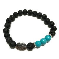 (image for) Lava Stone Bracelet - Leaf Turquoise