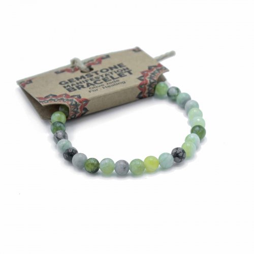 (image for) Gemstone Manifestation Bracelet - Olive Jade - Healing