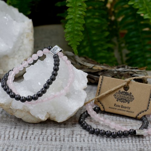 (image for) Magnetic Gemstone Bracelet - Rose Quartz