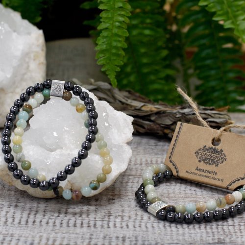 (image for) Magnetic Gemstone Bracelet - Amazonite