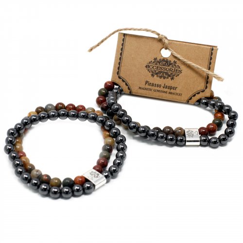 (image for) Magnetic Gemstone Bracelet - Picasso Jasper
