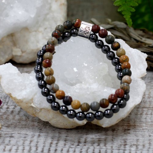 (image for) Magnetic Gemstone Bracelet - Picasso Jasper