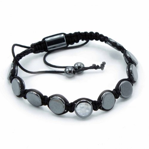 (image for) Magnetic Hematite Shamballa Bracelet - Round Flats