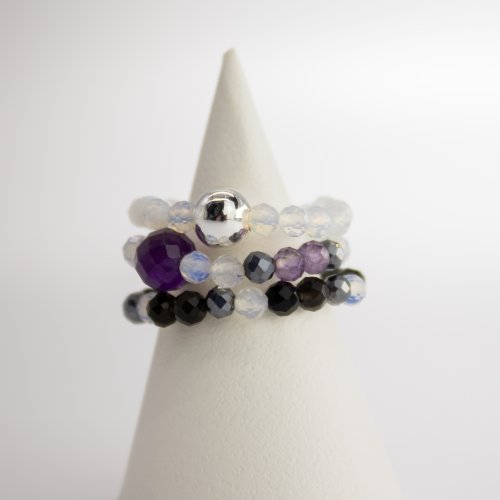 (image for) Nymph Spirit Gemstone Ring Set - Full Moon