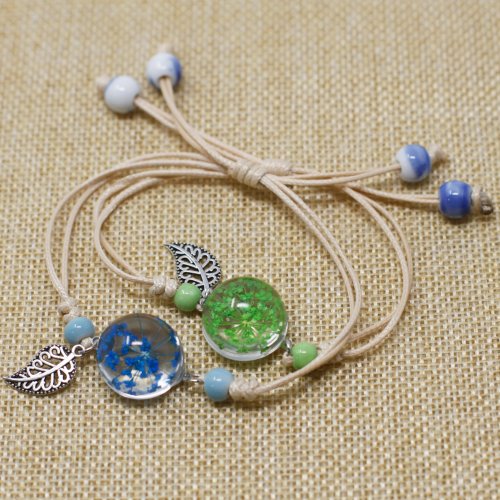 (image for) Pressed Flowers - Pretty Flower & Leaf Braclet