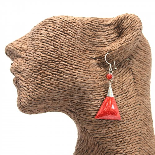 (image for) 925 Silver Earrings - Triangle Double Drop