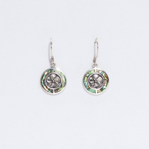 (image for) Shell & Silver Earrings - Frangipani - Abalone
