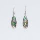 (image for) Shell & Silver Earrings - Long Teardrop - Abalone