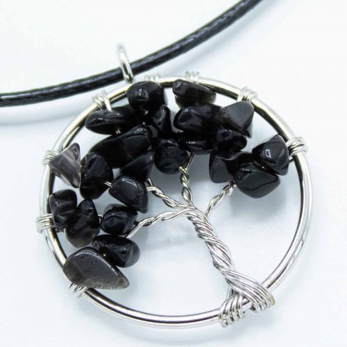 (image for) Tree of Life Pendant - Black Agate