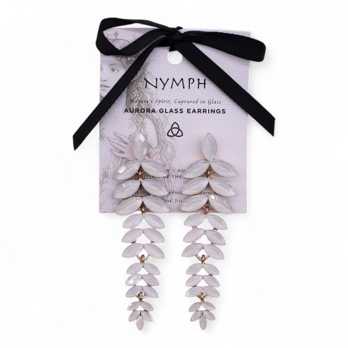 (image for) Pearl - Vintage Glass - Long Drop - Earrings