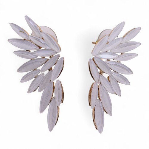 (image for) Pearl - Vintage Glass - Angel Wings - Earrings