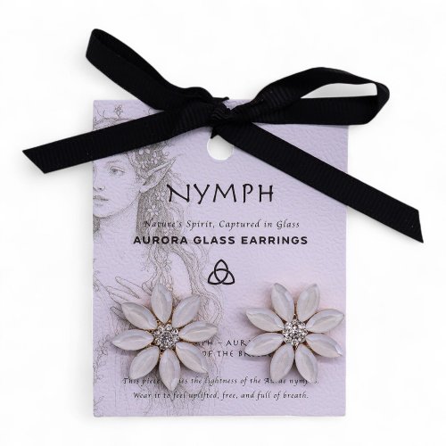 (image for) Pearl - Vintage Glass - Flowers - Earrings