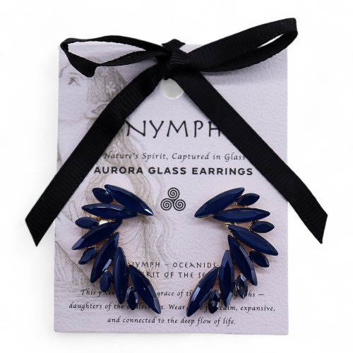 (image for) Royal Blue - Vintage Glass - Angel Wings - Earrings