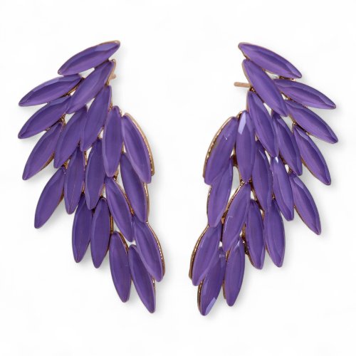 (image for) Lavender - Vintage Glass - Angel Wings - Earrings