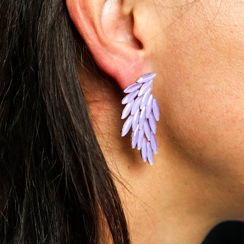 (image for) Lavender - Vintage Glass - Angel Wings - Earrings