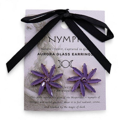 (image for) Lavender - Vintage Glass - Flowers - Earrings