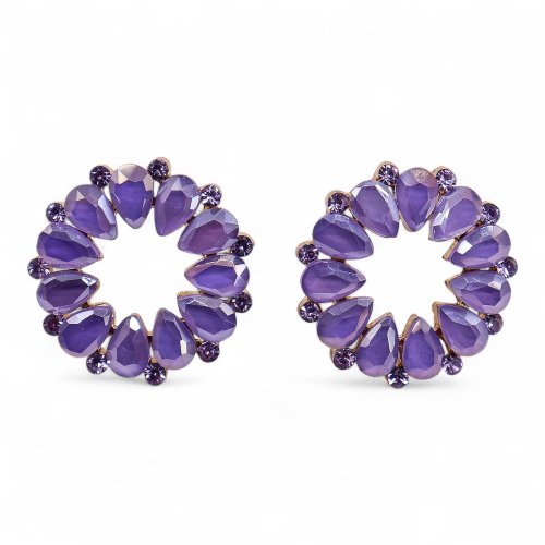 (image for) Lavender - Vintage Glass - Loop - Earrings
