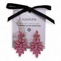 (image for) Soft Pink - Vintage Glass - Long Drop - Earrings