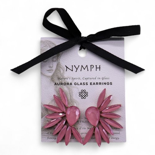 (image for) Soft Pink - Vintage Glass - Angel Wings - Earrings