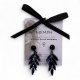 (image for) Jet Black - Vintage Glass - Long Drop - Earrings