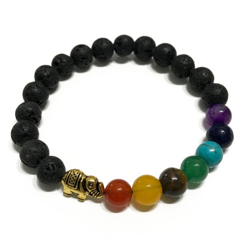(image for) Lava Stone Bracelet - Elephant Chakra