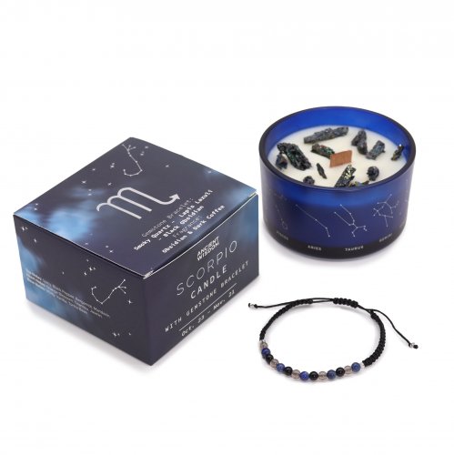 (image for) Zodiac Crystal Candle with Gemstone Bracelet - Scorpio