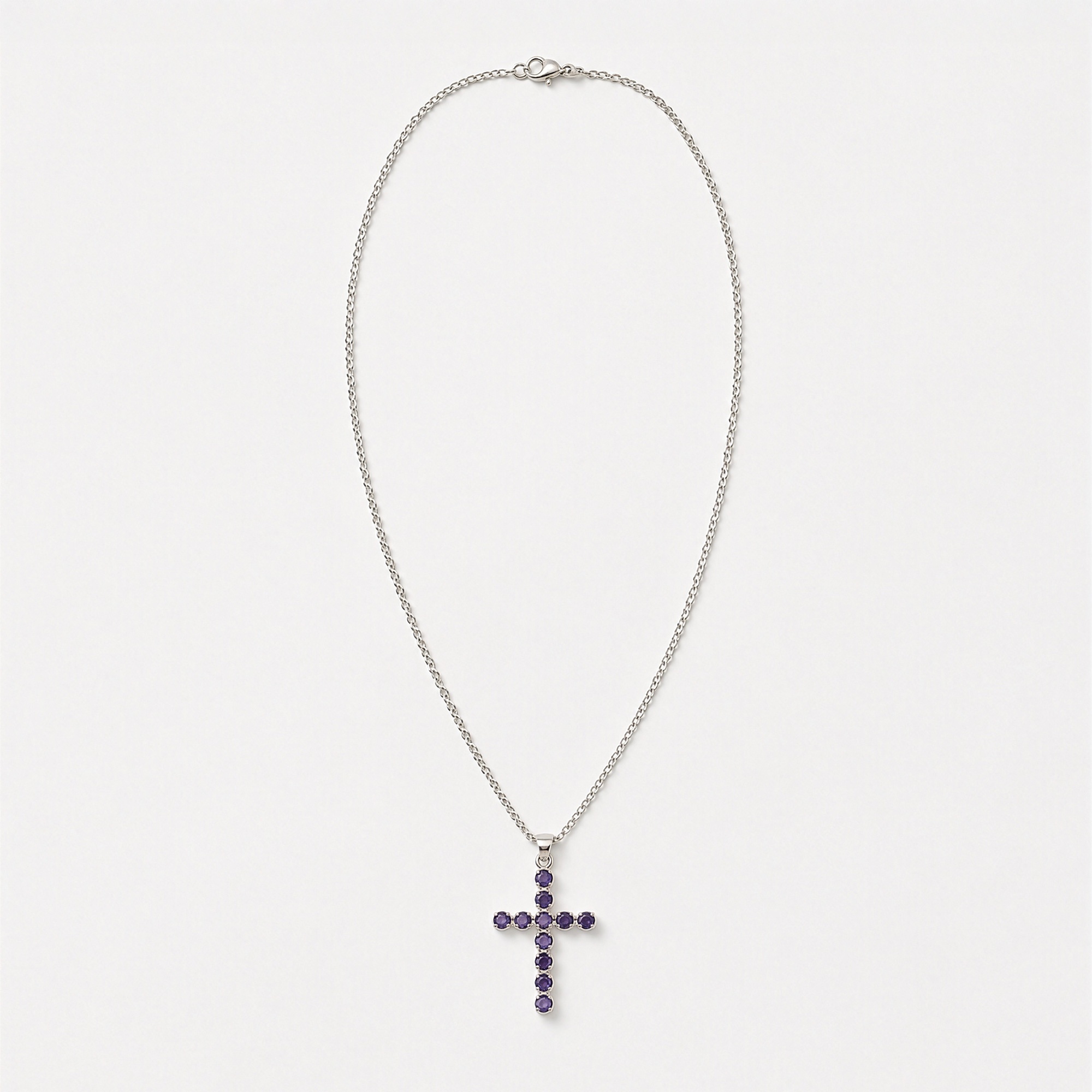 Indian Devotional Pendant - Silver Plated (45cm Chain)- Ionite Crucifix
