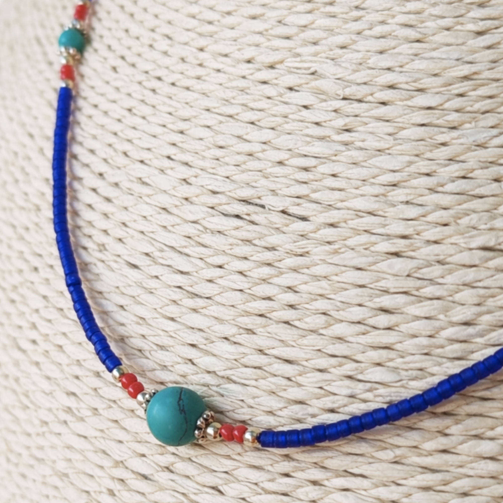 Nepalese Extra Fine Gem Necklace - Blue Onyx & Tree of Life