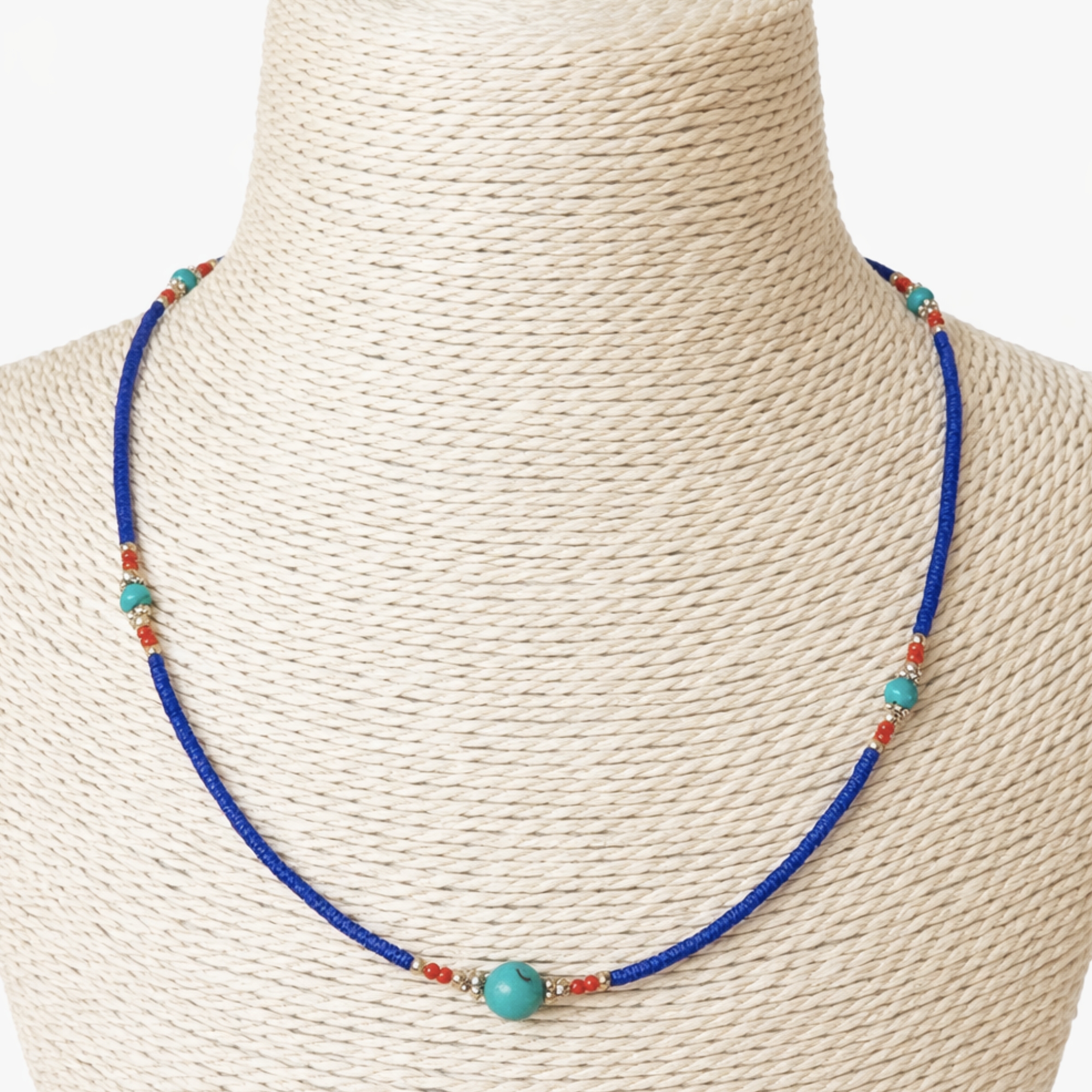 Nepalese Extra Fine Gem Necklace - Blue Onyx & Tree of Life