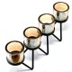 Centrepiece Iron Votive Candle Holder - 4 Cup Zig Zag (image for) Centrepiece Iron Votive Candle Holder - 4 Cup Zig Zag