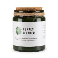 (image for) Greenman Woodwick Soy Candle - Leaves & Linen