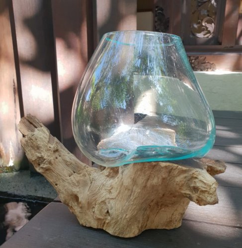 (image for) Molten Glass on Wood - Large Bowl