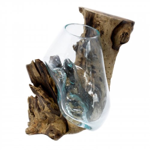 (image for) Molten Glass on Wood - Hanging Bowl