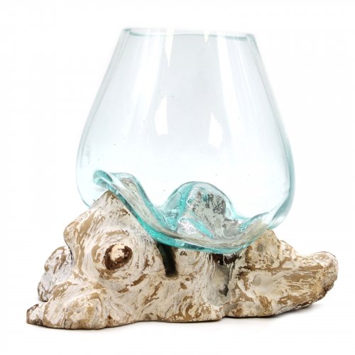 (image for) Molten Glass on Whitewash Wood - Large Bowl