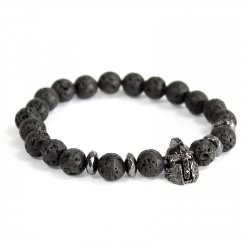 (image for) Knight's Helmet / Lava Stone - Gemstone Bracelet