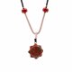 (image for) Cord Necklace Gemstone Pendant - Carnelian Sun Face