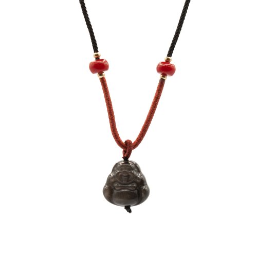 (image for) Cool Gemstone Pendants - Sliver Obsidian Buddha
