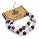 (image for) Set of 2 Gemstones Friendship Bracelets - Love - Amethyst & Rose Quartz