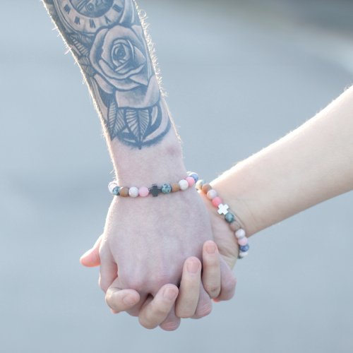 (image for) Set of 2 Gemstones Friendship Bracelets - Support - Sodalite & Picture Stone