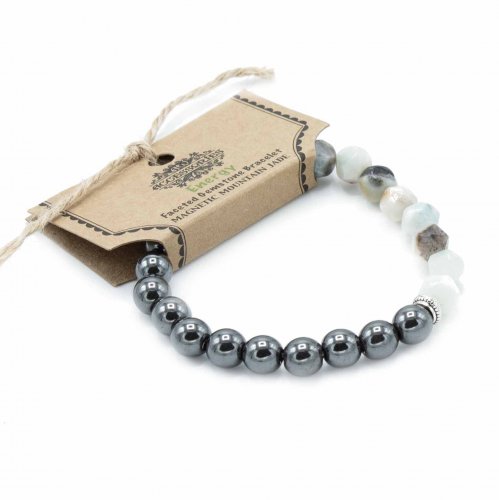 (image for) Faceted Gemstone Bracelet - Magnetic Mountain Jade