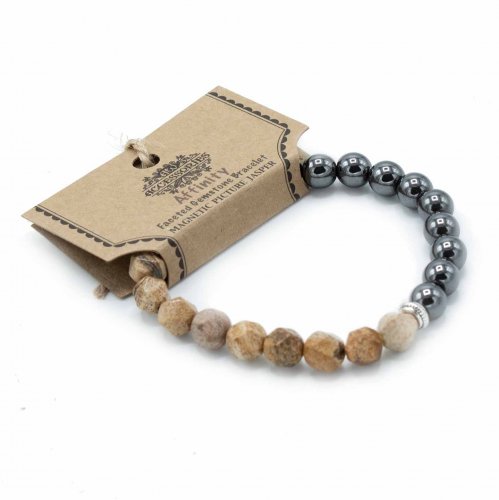 (image for) Faceted Gemstone Bracelet - Magnetic Picture Jasper