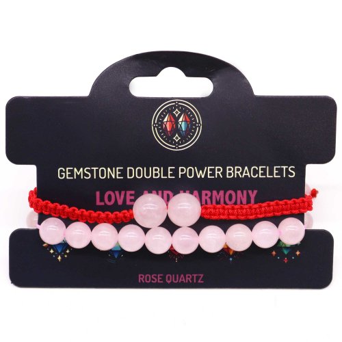 (image for) Gemstone Double Power Bracelets- Rose Quartz