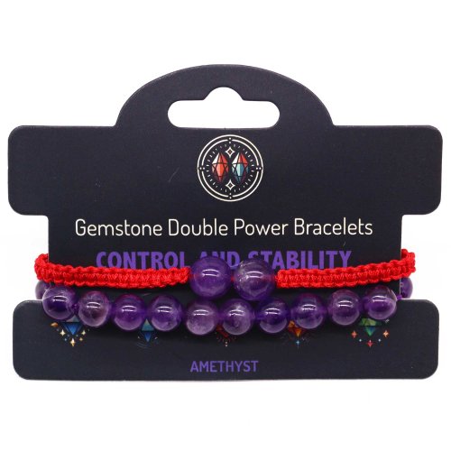 (image for) Gemstone Double Power Bracelets- Amethyst