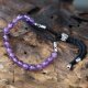 (image for) 925 Silver Plated Gemstone Black String Bracelet - Amethyst