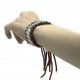 (image for) 925 Silver Plated Gemstone Charcoal String Bracelet - Dalmatian Jasper