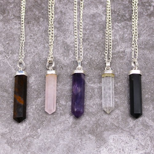 (image for) Gemstone Classic Point Pendant - Black Agate