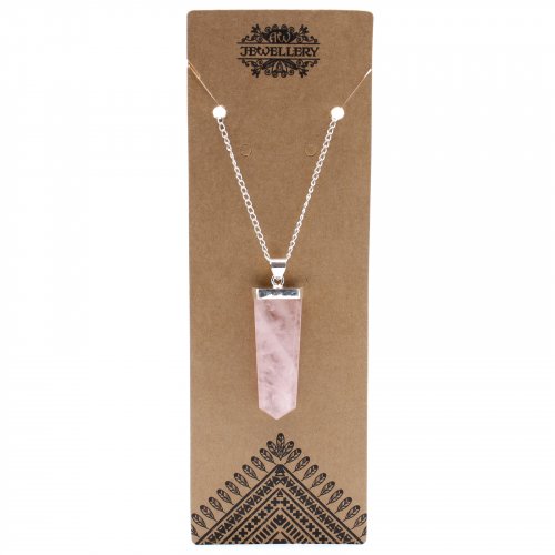 (image for) Gemstone Flat Pencil Pendant - Rose Quartz