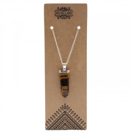 (image for) Gemstone Flat Pencil Pendant - Tiger Eye