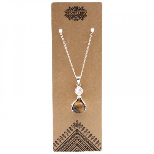 (image for) Gemstone Healing Hands Pendant - Tiger Eye