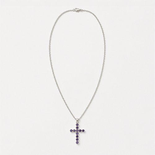 (image for) Indian Devotional Pendant - Silver Plated (45cm Chain)- Ionite Crucifix